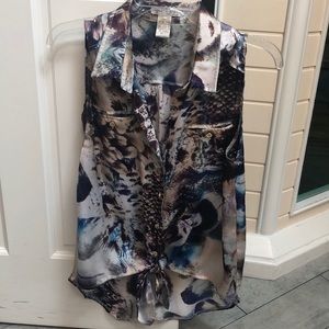 Designer exotic print top